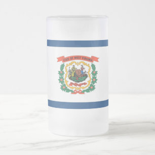 Frosted Glass Mok met vlag van West Virginia State