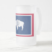 Frosted Glass Mok met vlag van Wyoming State (Voorkant rechts)