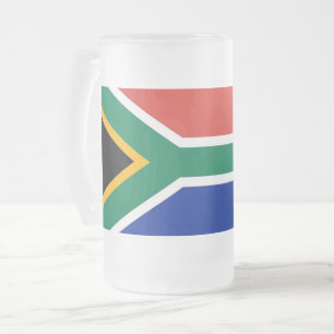 Frosted Glass Mok met vlag van Zuid-Afrika
