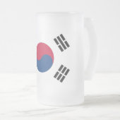 Frosted Glass Mok met vlag van Zuid-Korea (Voorkant rechts)