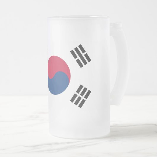 Frosted Glass Mok met vlag van Zuid-Korea (Voorkant rechts)