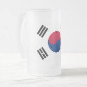 Frosted Glass Mok met vlag van Zuid-Korea (Voorkant links)
