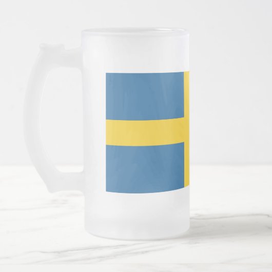 Frosted Glass Mok met vlag van Zweden (Links)