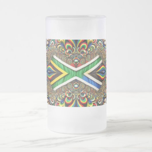 Frosted Glass Mok met Zuid-Afrikaanse kleuren ontw (Center)