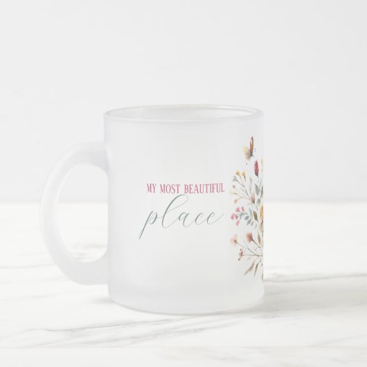 Frosted Glass Mok MIJN MOOISTE PLEK Var01 (Links)