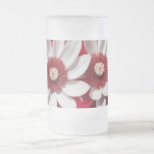 Frosted Glass Mok Rood Wit Bloemen AI Art Design (Center)