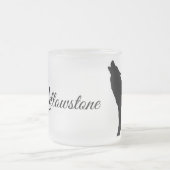 Frosted Glass Mok-Yellowstone Wolf Matglas Koffiemok (Center)