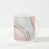 Frosted glass mug in stylish abstract graphic matglas koffiemok (Voorkant rechts)