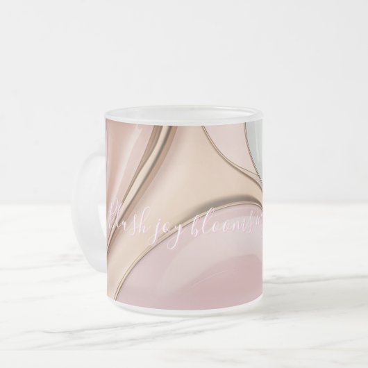 Frosted glass mug in stylish abstract graphic matglas koffiemok (Voorkant links)