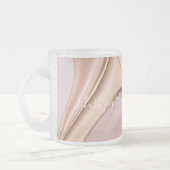 Frosted glass mug in stylish abstract graphic matglas koffiemok (Links)