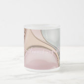 Frosted glass mug in stylish abstract graphic matglas koffiemok (Center)