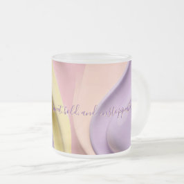 Frosted glass mug in stylish abstract graphic matglas koffiemok