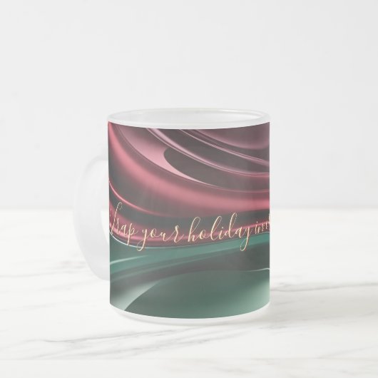 Frosted glass mug in stylish graphic matglas koffiemok (Voorkant links)