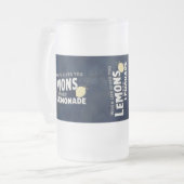 Frosted Glass Mug Matte Finish Optimism Quote Matglas Bierpul (Voorkant links)