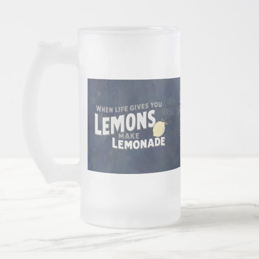Frosted Glass Mug Matte Finish Optimism Quote Matglas Bierpul (Links)