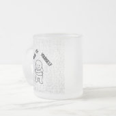 ☕ Frosted Glass Mug with "Be Nice To Yourself" Matglas Koffiemok (Voorkant links)