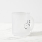 Frosted Glass Mug with Clean Bicycle Design Matglas Koffiemok (Voorkant rechts)