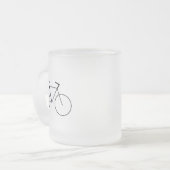 Frosted Glass Mug with Clean Bicycle Design Matglas Koffiemok (Voorkant links)