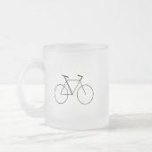 Frosted Glass Mug with Clean Bicycle Design Matglas Koffiemok (Links)