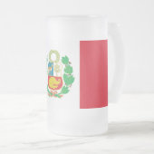 Frosted Glass Mug with flag of Peru Matglas Bierpul (Voorkant rechts)