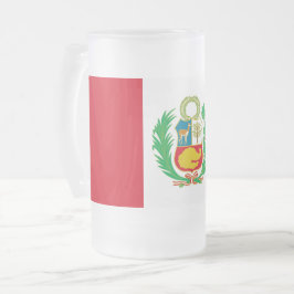 Frosted Glass Mug with flag of Peru Matglas Bierpul