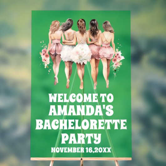 Frosted Green Acryl Bachelorette Welkom Teken Bord (Neutraal)