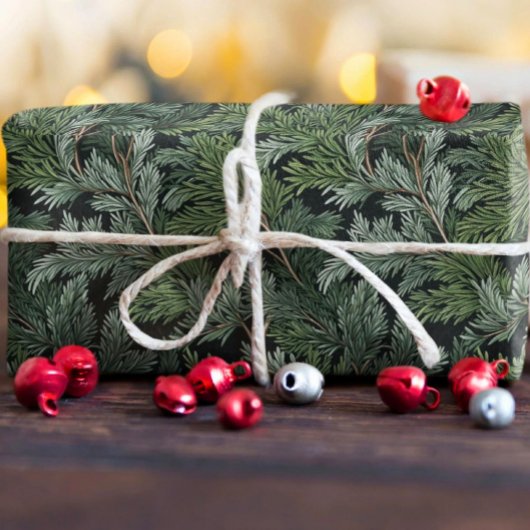 Frosted Green Twigs Cadeaupapier