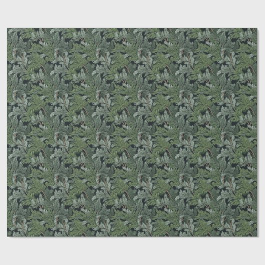 Frosted Green Twigs Cadeaupapier (Vlak)