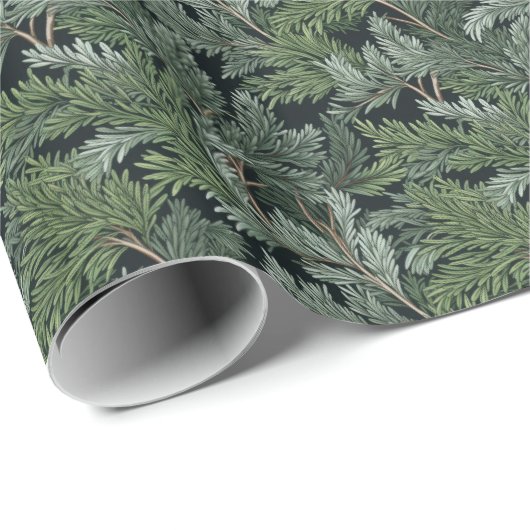 Frosted Green Twigs Cadeaupapier (Rol Hoek)
