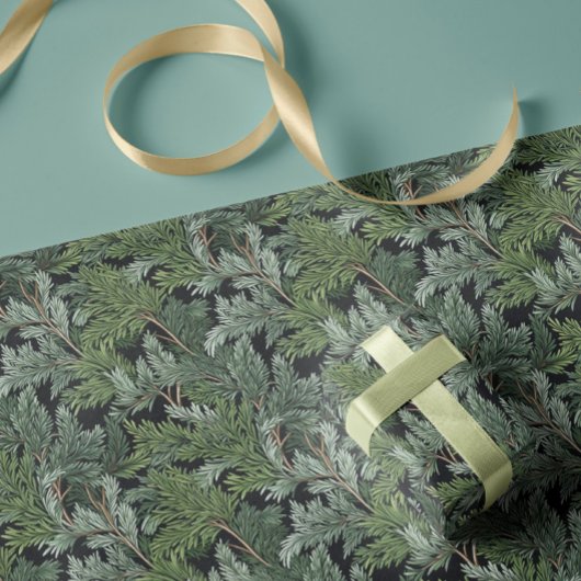 Frosted Green Twigs Inpakpapier Vel