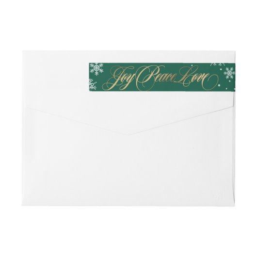 Frosted Greeting Holiday Adres Label Groen (Achterkant)