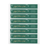 Frosted Greeting Holiday Adres Label Groen (Vel)