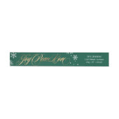 Frosted Greeting Holiday Adres Label Groen (Individueel)