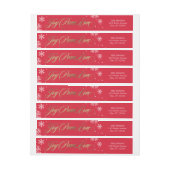 Frosted Greeting Holiday Adres Label Rood (Vel)