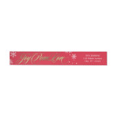 Frosted Greeting Holiday Adres Label Rood (Individueel)