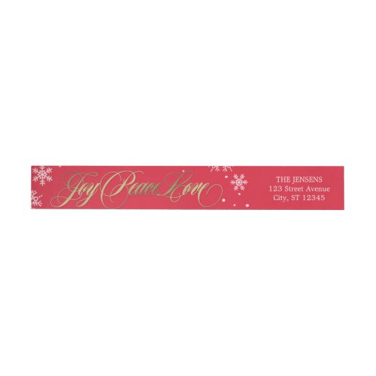 Frosted Greeting Holiday Adres Label Rood (Individueel)