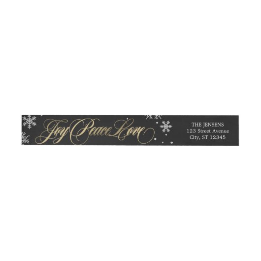 Frosted Greeting Holiday Adres Label Zwart (Individueel)