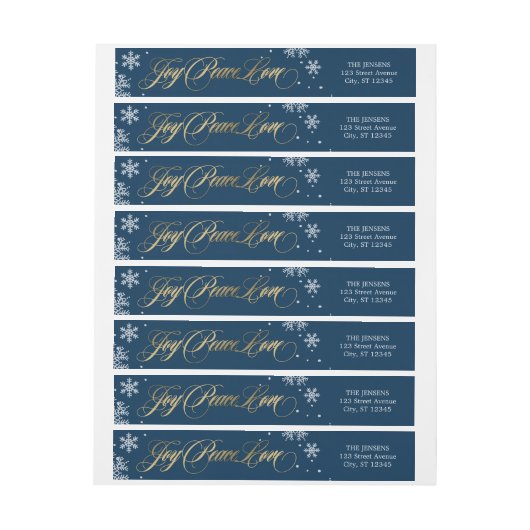 Frosted Greeting Vakantieadres Label Navy (Vel)