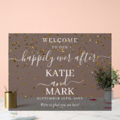 Frosted Happy Ever beroemd gemaakt door Gold Glitt Acryl Bord (Huwelijk)