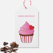 Frosted Heart Cupcake Birthday Cadeaulabel