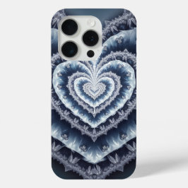 Frosted Heart Winter's Lace Fractal iPhone 15 Pro Case