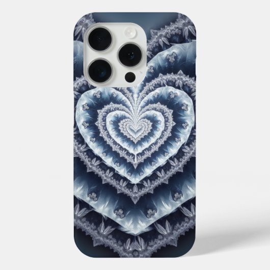 Frosted Heart Winter's Lace Fractal Case-Mate iPhone Case (Achterkant)