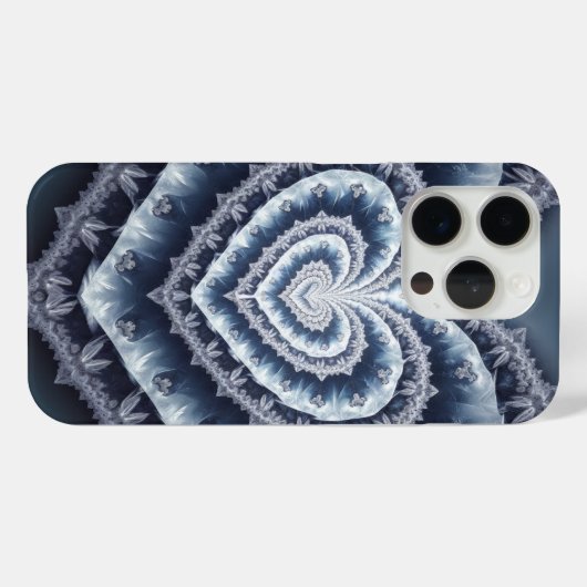 Frosted Heart Winter's Lace Fractal Case-Mate iPhone Case (Achterkant (horizontaal))