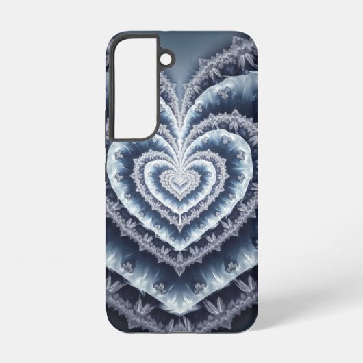 Frosted Heart Winter's Lace Fractal Samsung Galaxy Hoesje (Achterkant)