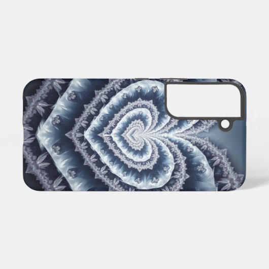 Frosted Heart Winter's Lace Fractal Samsung Galaxy Hoesje (Achterkant horizontaal)