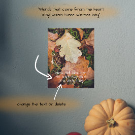 Frosted herfst eikenbladeren poster