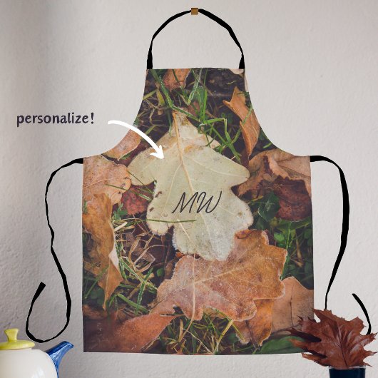 Frosted herfst eikenbladeren schort