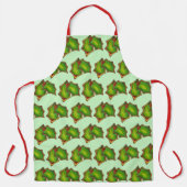 Frosted Holly Leaves Leaf Sugar Cookie Kerstmis Schort (Voorkant)