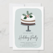 Frosted Holly | Schattige modern feestje Kaart (Voorkant)