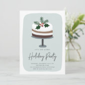 Frosted Holly | Schattige modern feestje Kaart (Staand voorkant)